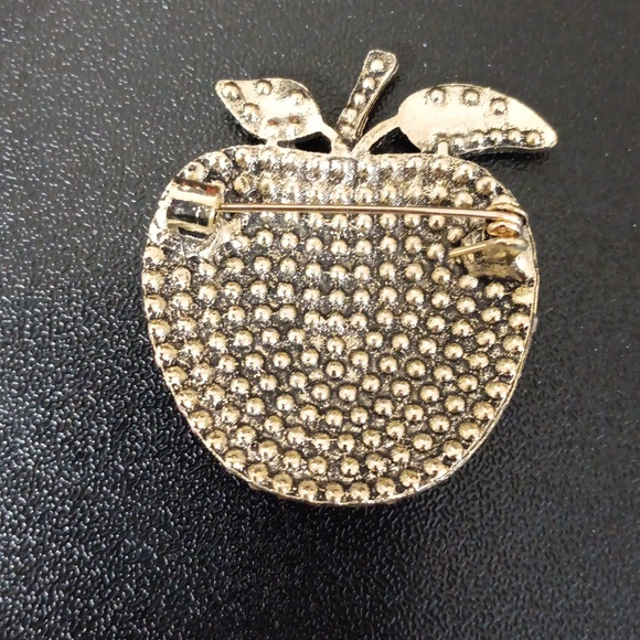 Colorful Rhinestone Apple Brooch (New) - Picture 2 of 2